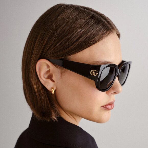 Gucci Women Sunglasses Black Grey Square GG1599SA 001 BRAND NEW - Picture 9 of 9